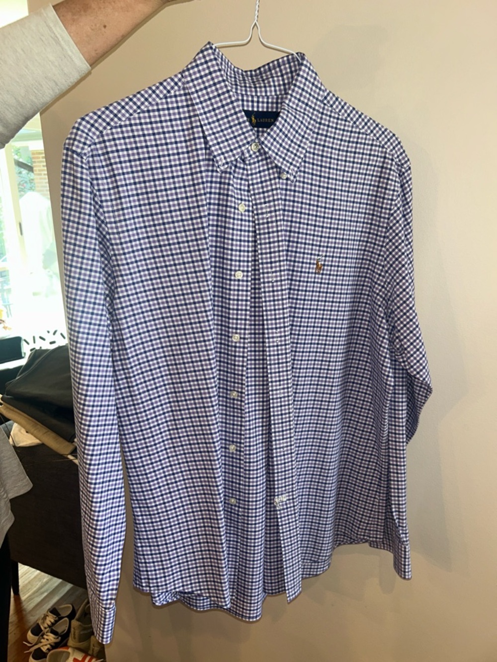 Polo by Ralph Lauren Blue and White Gingham Button-Down Shirt